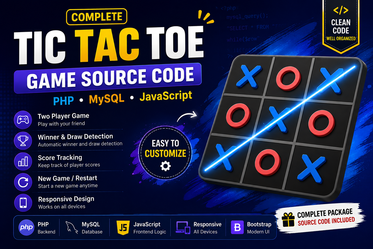Tic Tac Toe Game – PHP Source Code